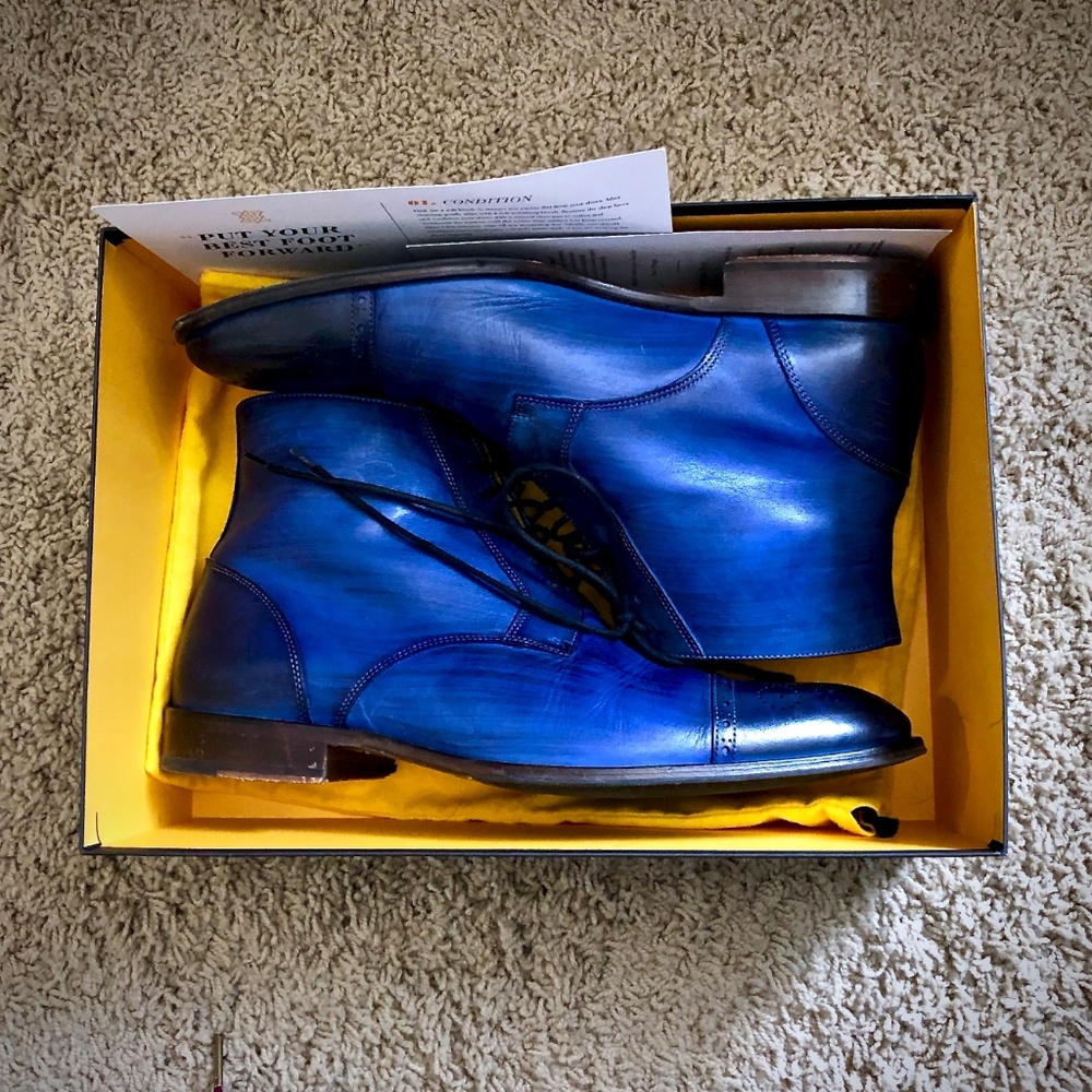 Undandy Blue Patina Dress Boots